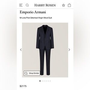 Men’s NEW BLACK Emporio Armani ITALIAN DESIGNER suit. M LINE. Size 40R